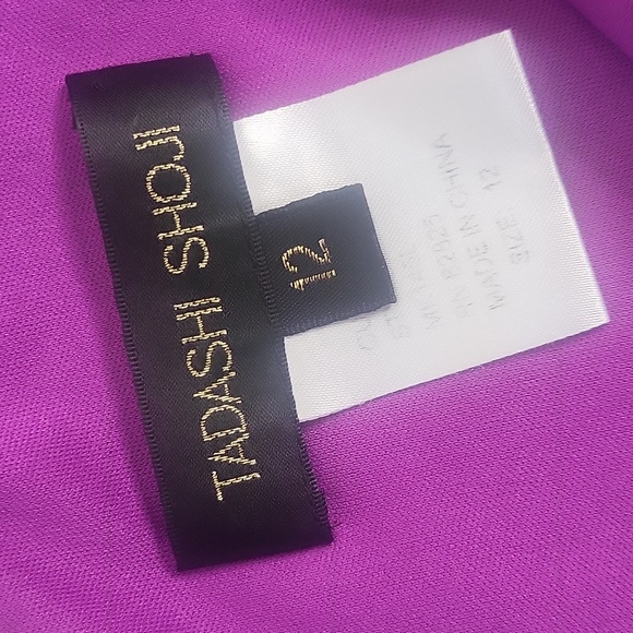 Tadashi Shoji fuschia column one shoulder gown sz 12 - Picture 8 of 16